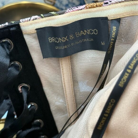 🆕 BRONX & BANCO 🧿 NWOT Jasmine Floral-Appliqued Gown, Black Multi - Sz M US 6 - Picture 14 of 15